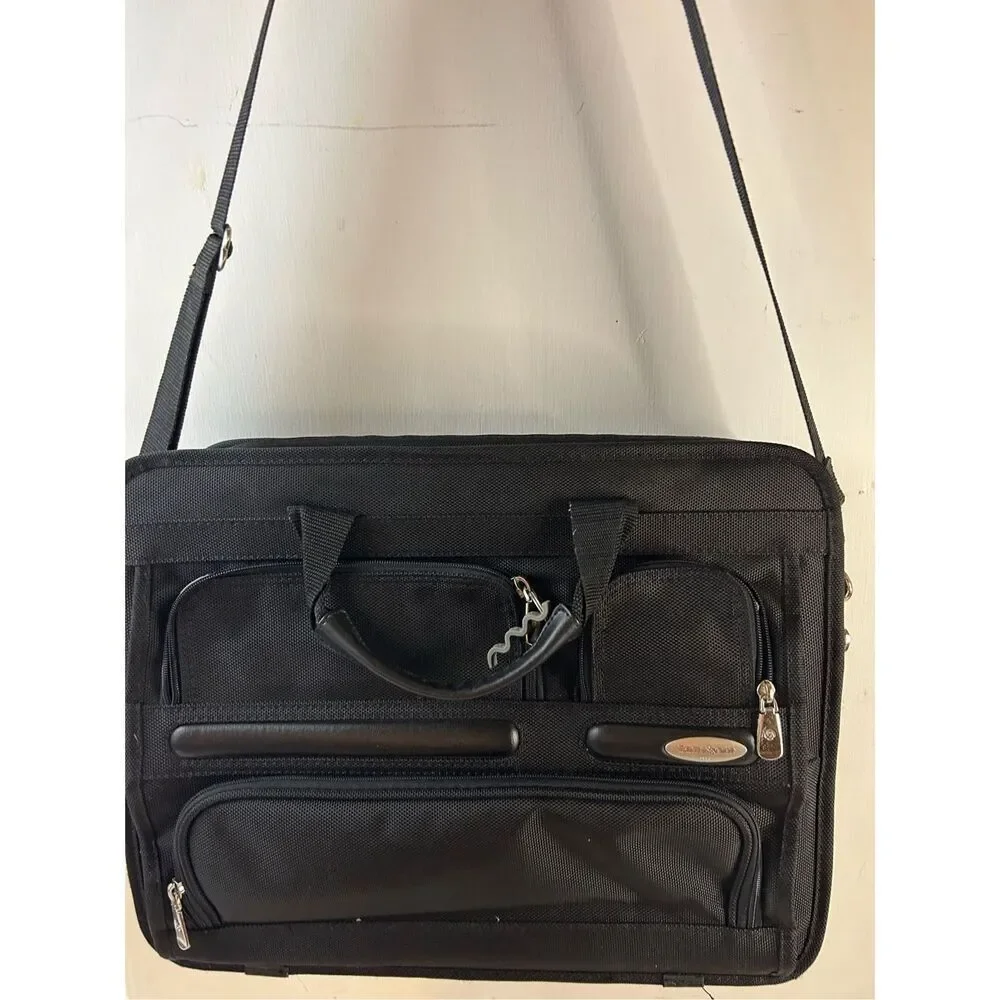 Samsonite laptop bag black padded divided‎ 17x14x5